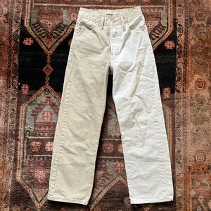 Levi's Ribcage 25 Straight Ankle Two Tone High Rise Jeans